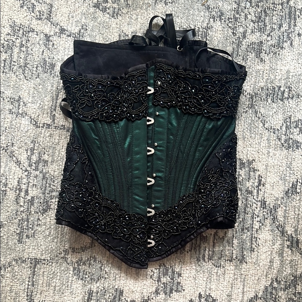 NWOT Bard and Broad Dark Green and Black Corset - Size 22
